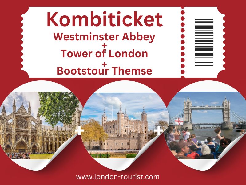 Kombiticket Westminster Abbey + Tower of London + Bootstour Themse