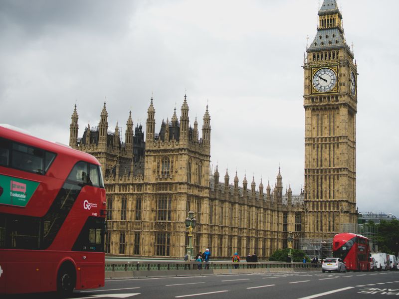 96 Meter hoch ist der Big Ben mit Uhr