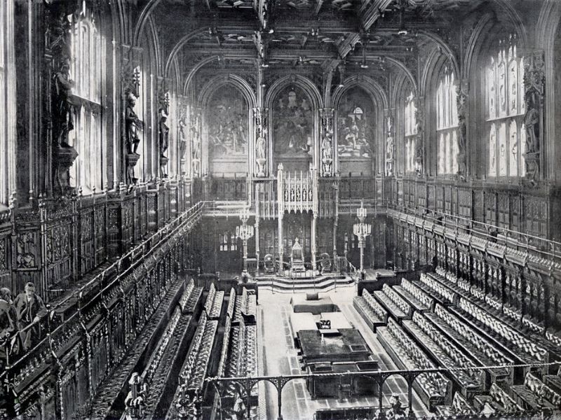 Fotografie des Houses of Parliament UK aus dem 19. Jahrhundert