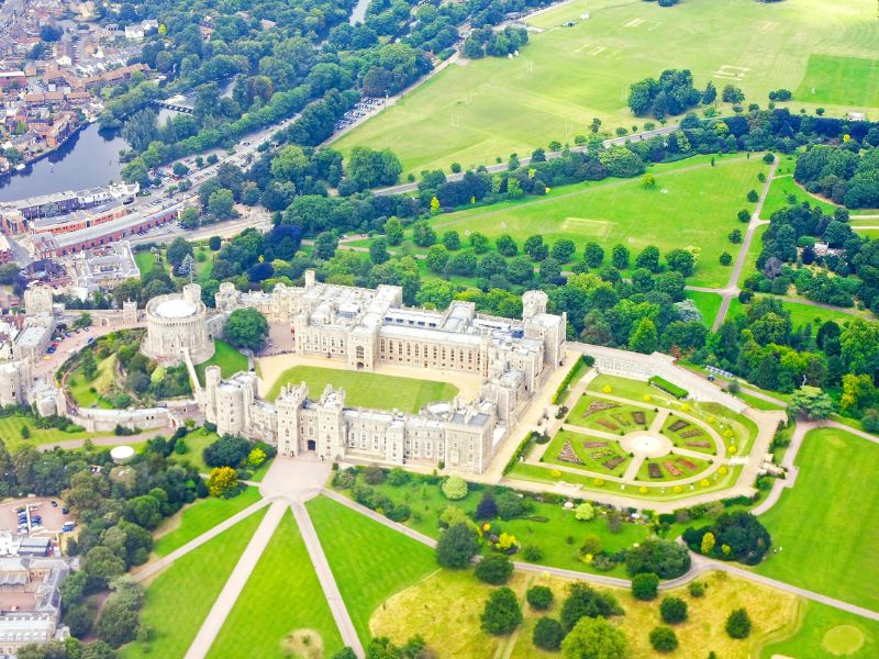 Schlossanlage WIndsor Castle von oben fotografiert