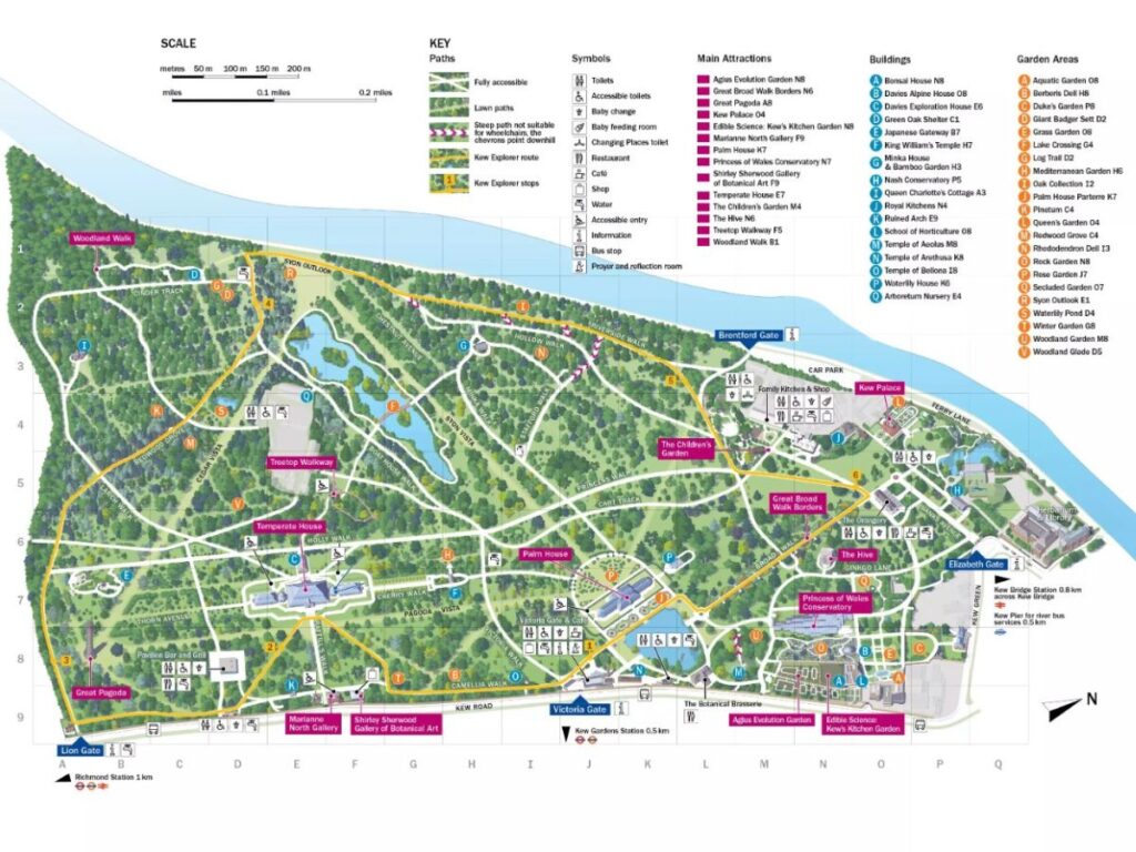 Kew Gardens Karte Plan Map