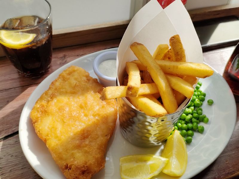 Britisches Essen Fish and Chips