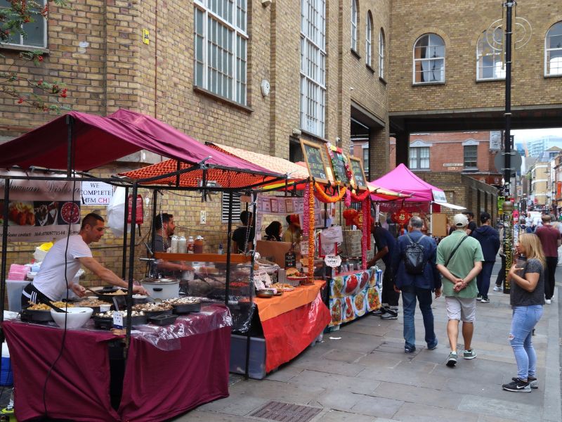 Essensstände in Brick Lane