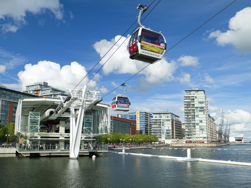 London Cable Car Seilbahn und Station