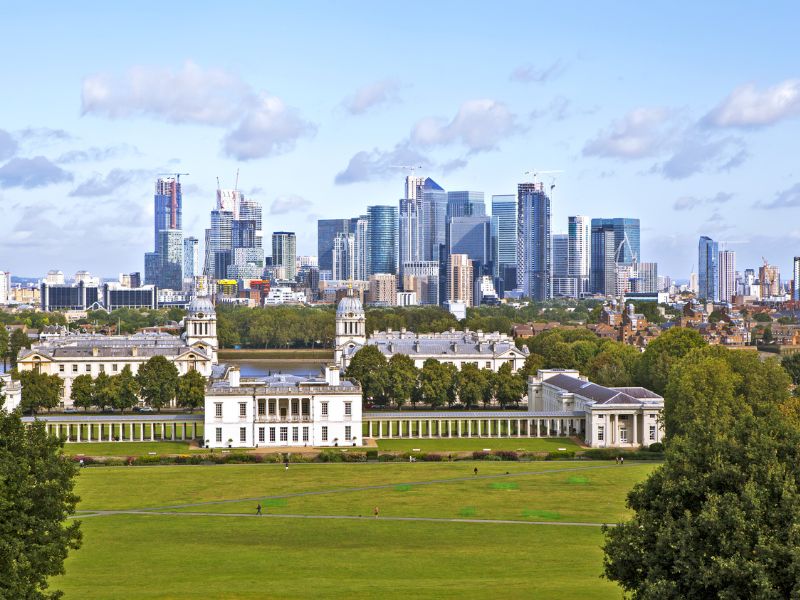 Toller Ausblick auf Skyline von London von Greenwich